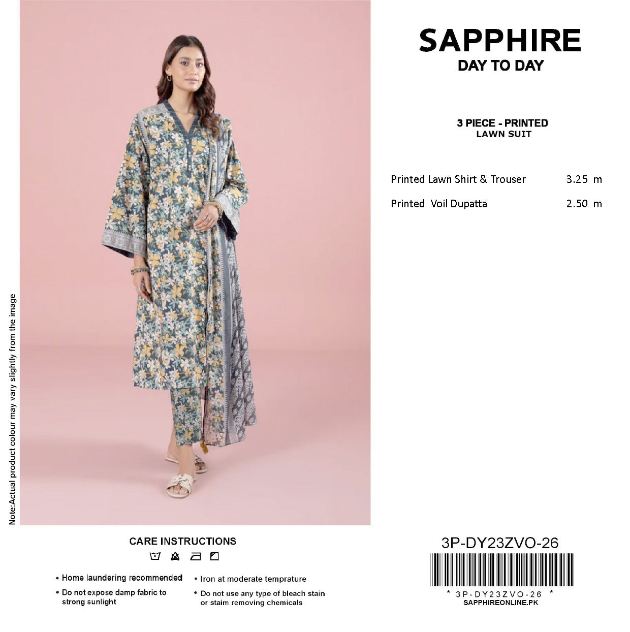 Sapphire Day-to-Day Collection | 3-Piece Unstitched Lawn Suits | Premium First Copy