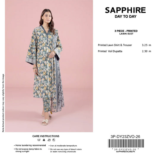 Sapphire Day-to-Day Collection | 3-Piece Unstitched Lawn Suits | Premium First Copy