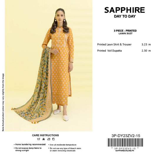 Sapphire Day-to-Day Collection | 3-Piece Unstitched Lawn Suits | Premium First Copy