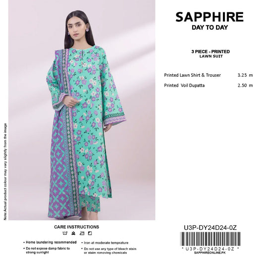 Sapphire Day-to-Day Collection | 3-Piece Unstitched Lawn Suits | Premium First Copy