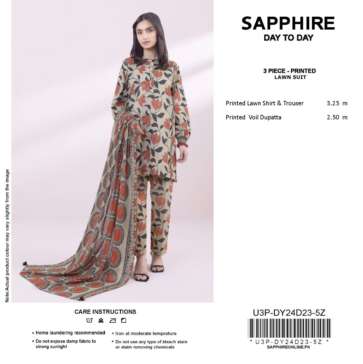 Sapphire Day-to-Day Collection | 3-Piece Unstitched Lawn Suits | Premium First Copy