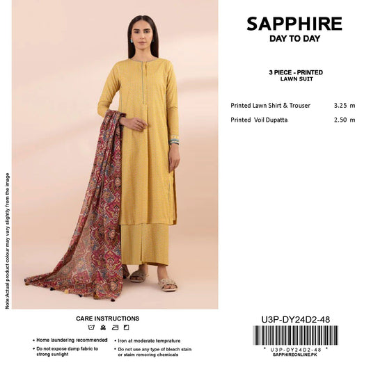 Sapphire Day-to-Day Collection | 3-Piece Unstitched Lawn Suits | Premium First Copy