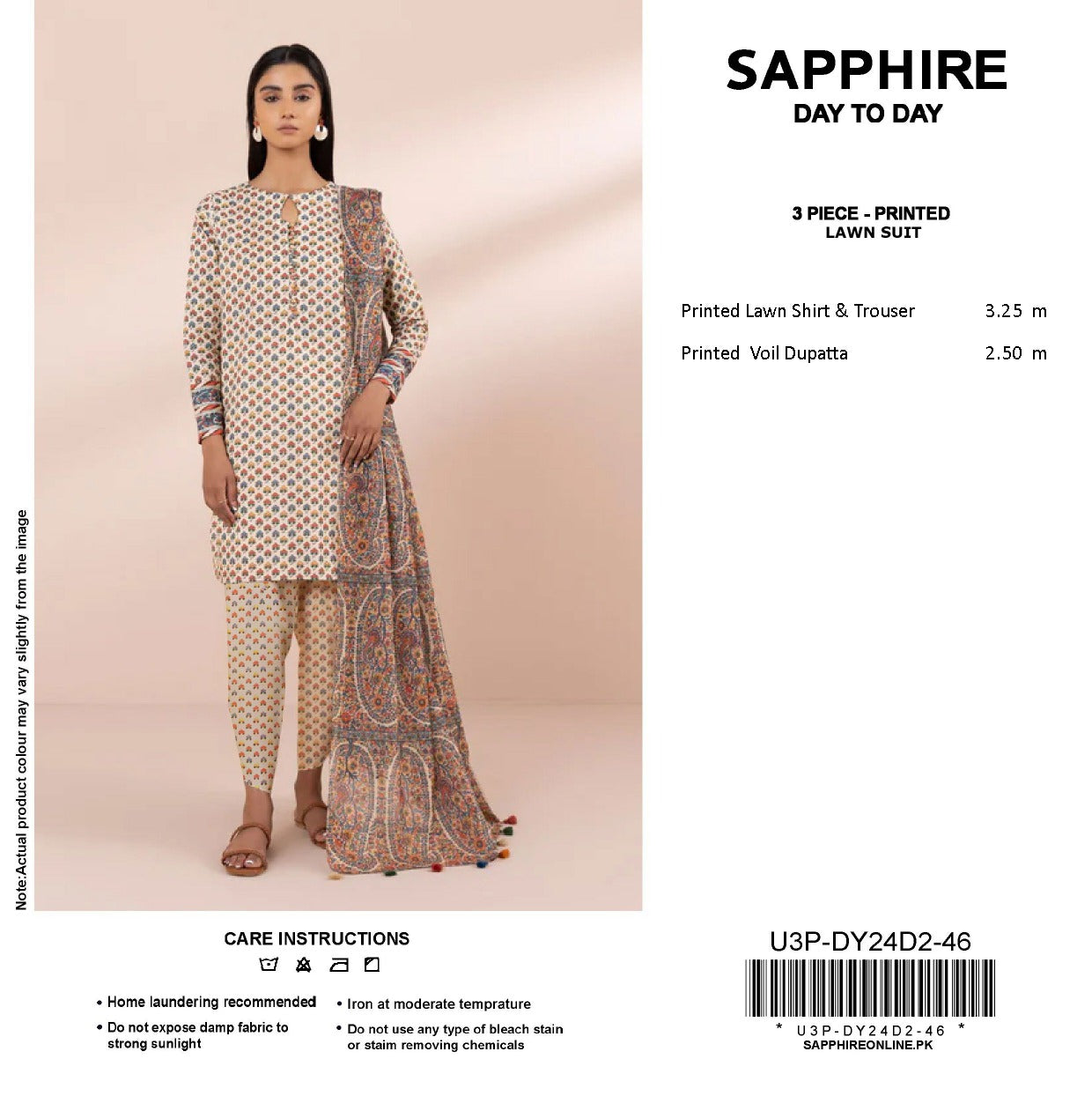 Sapphire Day-to-Day Collection | 3-Piece Unstitched Lawn Suits | Premium First Copy