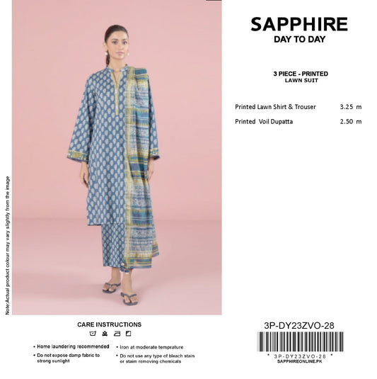 Sapphire Day-to-Day Collection | 3-Piece Unstitched Lawn Suits | Premium First Copy